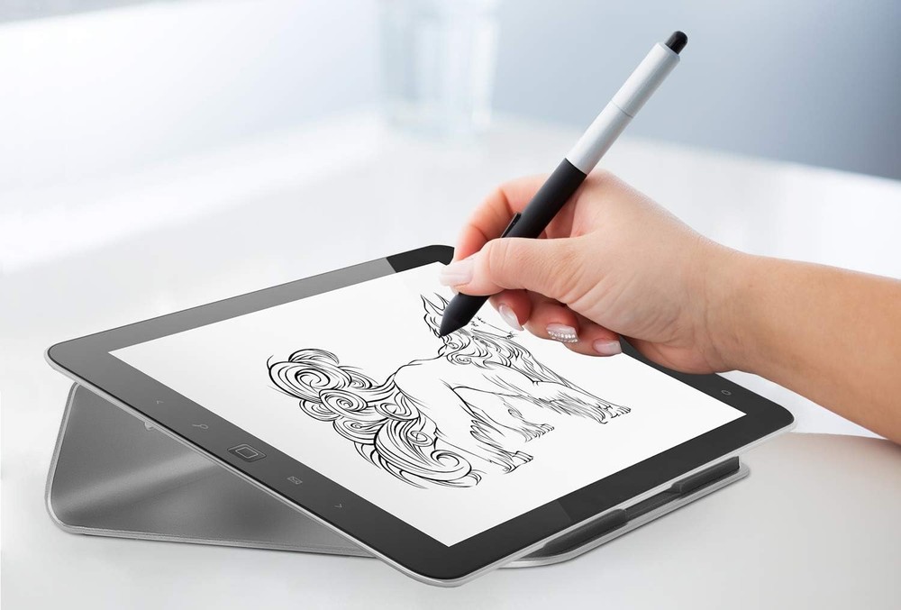 Mount-It! Tilted Laptop Riser for MacBook and iPad Pro - Ergonomic Silver