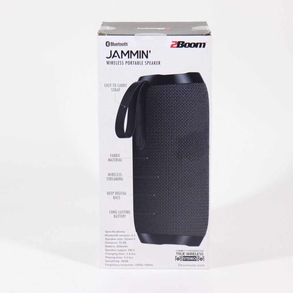 2Boom Jammin Bluetooth Speaker Black BT345K
