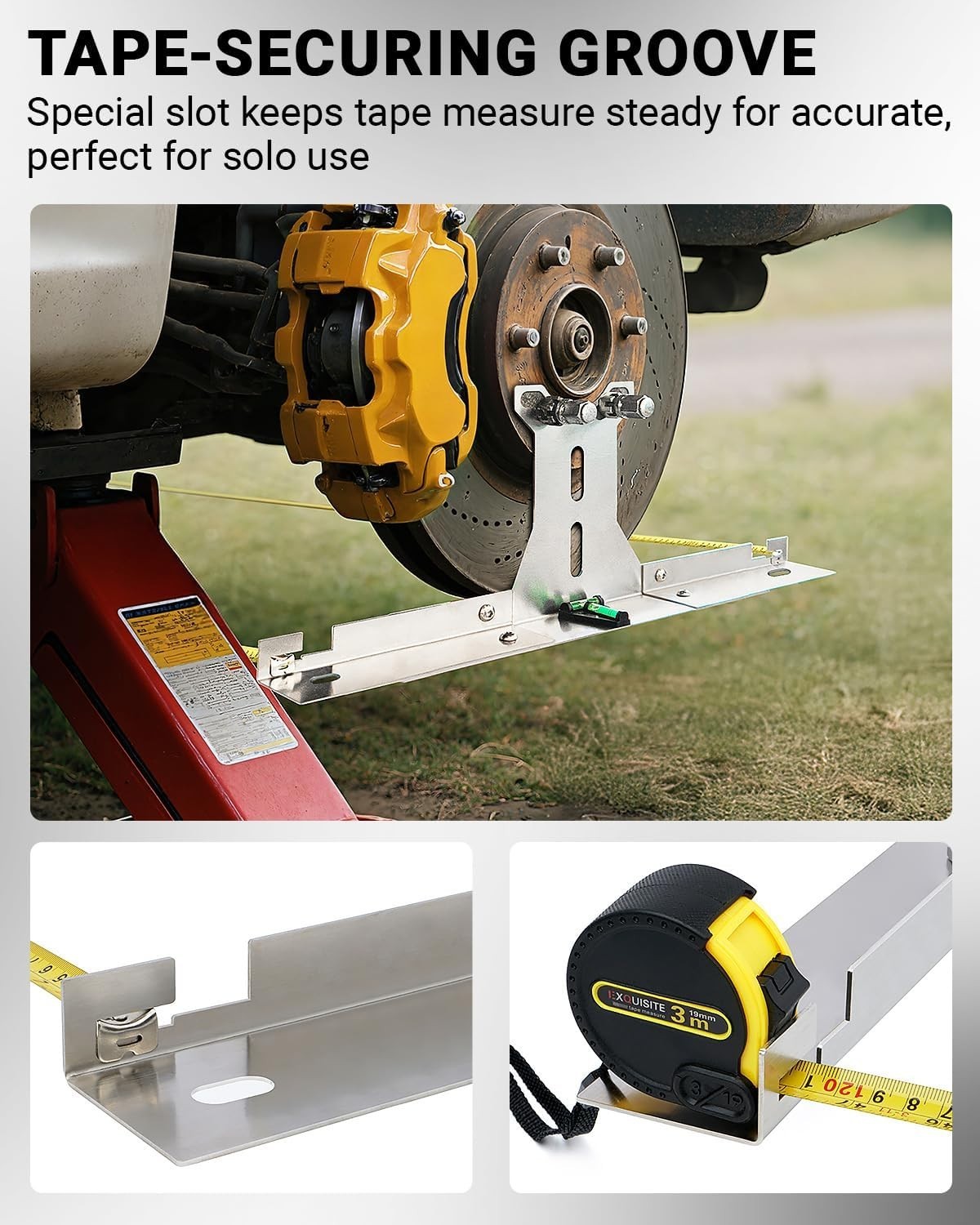 Heavy Duty Wheel Alignment Tool Kit with Tape Measures, Upgraded Stainless Steel