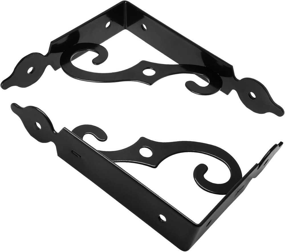 2 Pcs L Bracket Decorative Shelf Brackets, Wall Mounted L Shape Floating Shelf B