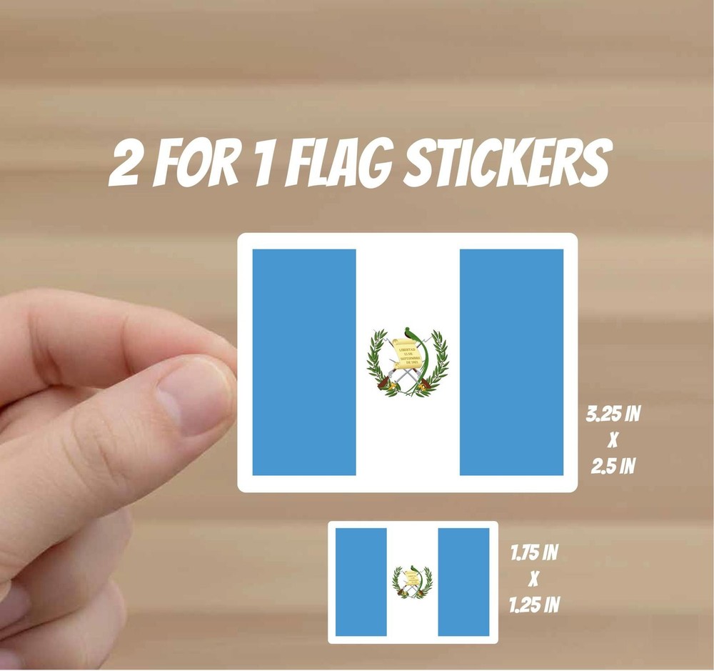 Guatemalan Flag Stickers | 2-piece Decal Set (Various Sizes)