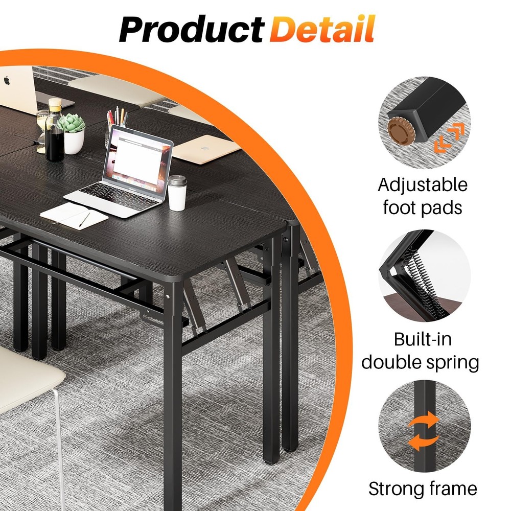 BYMECOST 31.5" Folding Desk, No Assembly Computer Desk, Small Foldable Table ...