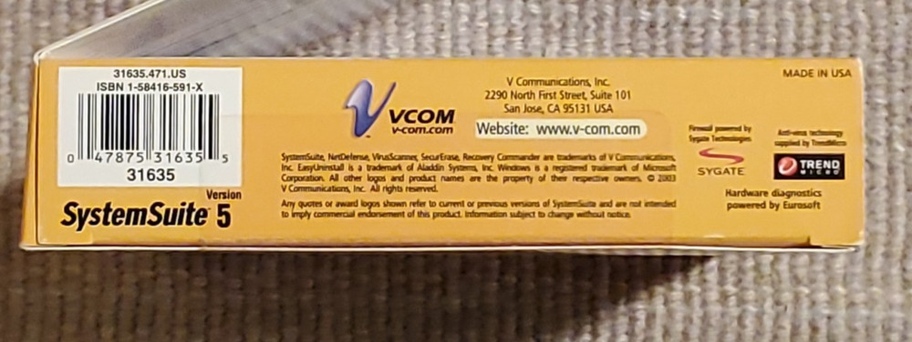 VCOM System Suite 5 Version 5.0.0.6 2003 CD-ROM with Box