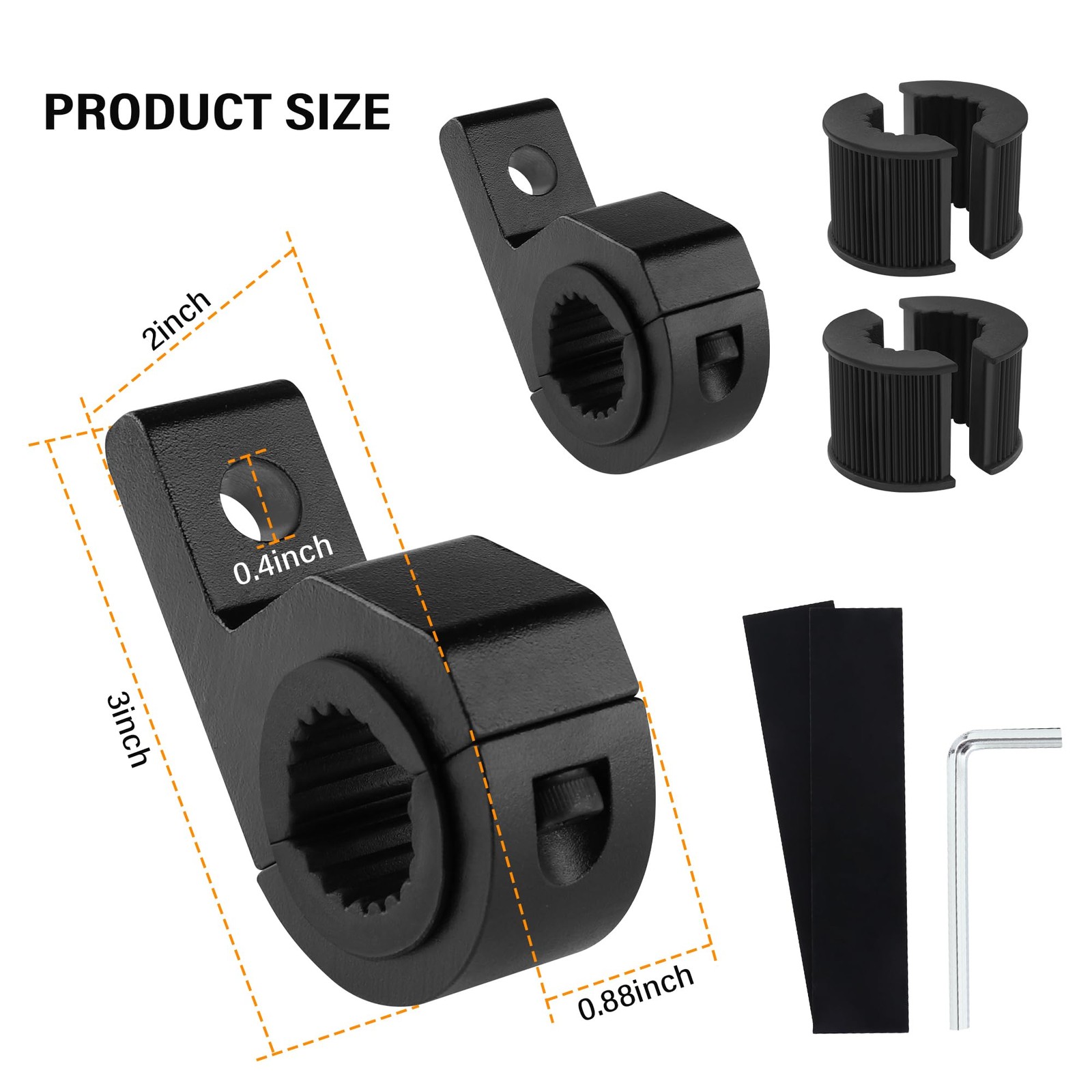 2PCS Motorcycle Light Bar Mounts - Universal 0.75" 1" 1.25" Tube Clamp LED Li...