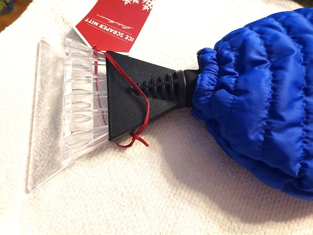 Eddie Bauer Ice Scraper Mitt Blue Fleece Lined