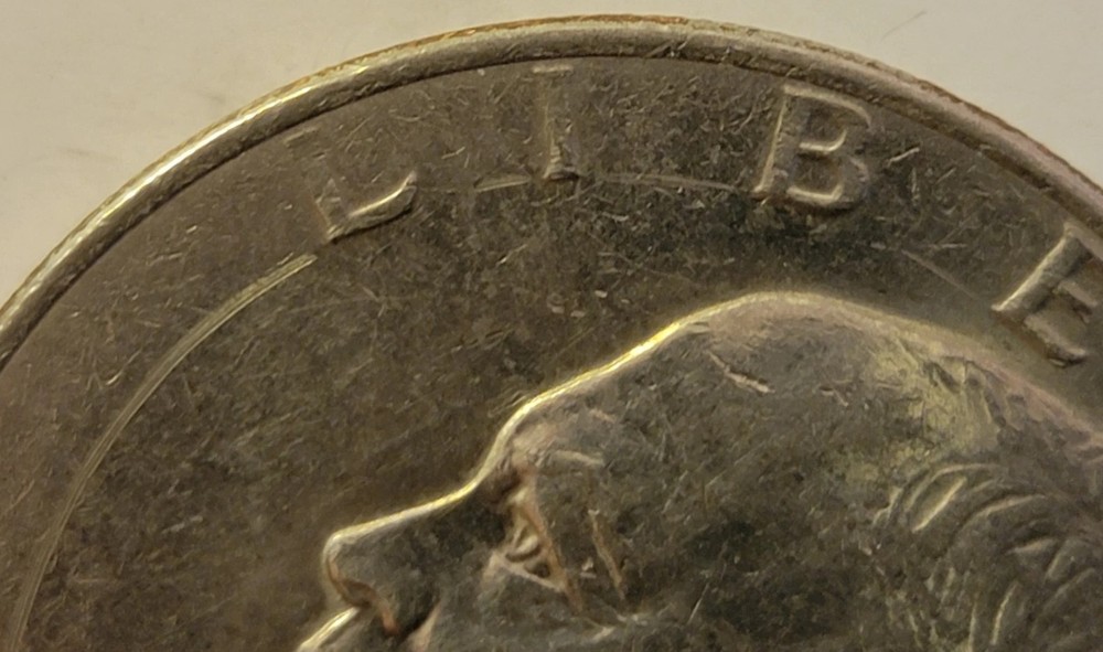 Double Error 1976-D-XF Eisenhower Dollar With A Circle & A Partial Other Arnd Hd