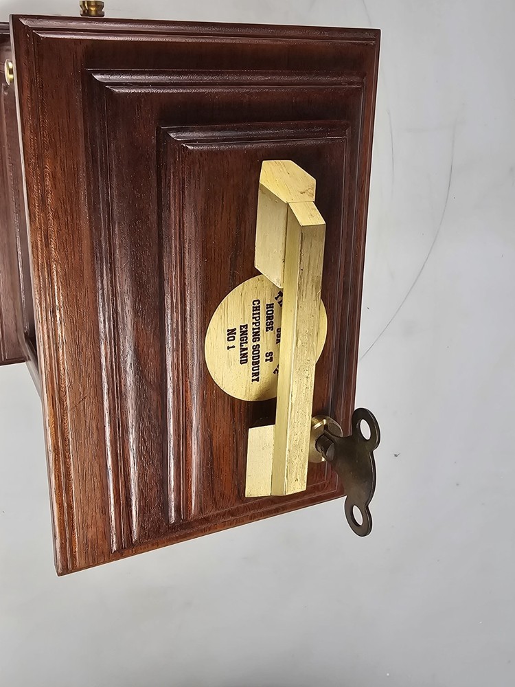 Rare Solid Oak 2 Bells Bracket Clock Chipping Sodbury