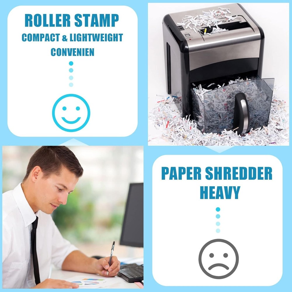 Nezyo 2-Pack Identity Protection Roller Stamp with 4 Refill Inks – Privacy & Dat