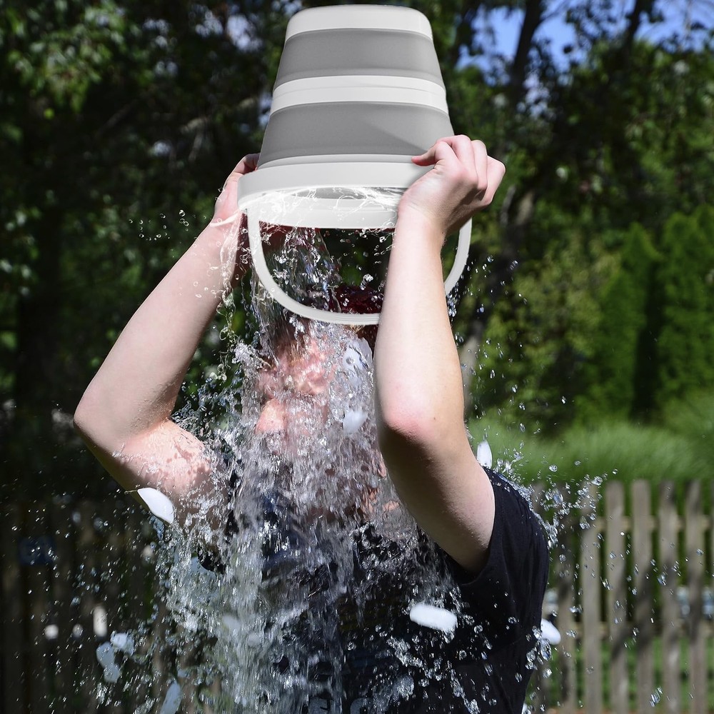 2-Pack Collapsible Buckets (2.6 Gallon/10L) - Foldable Rectangular Design wit...