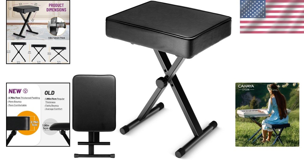 X-Style Adjustable Padded Keyboard Bench