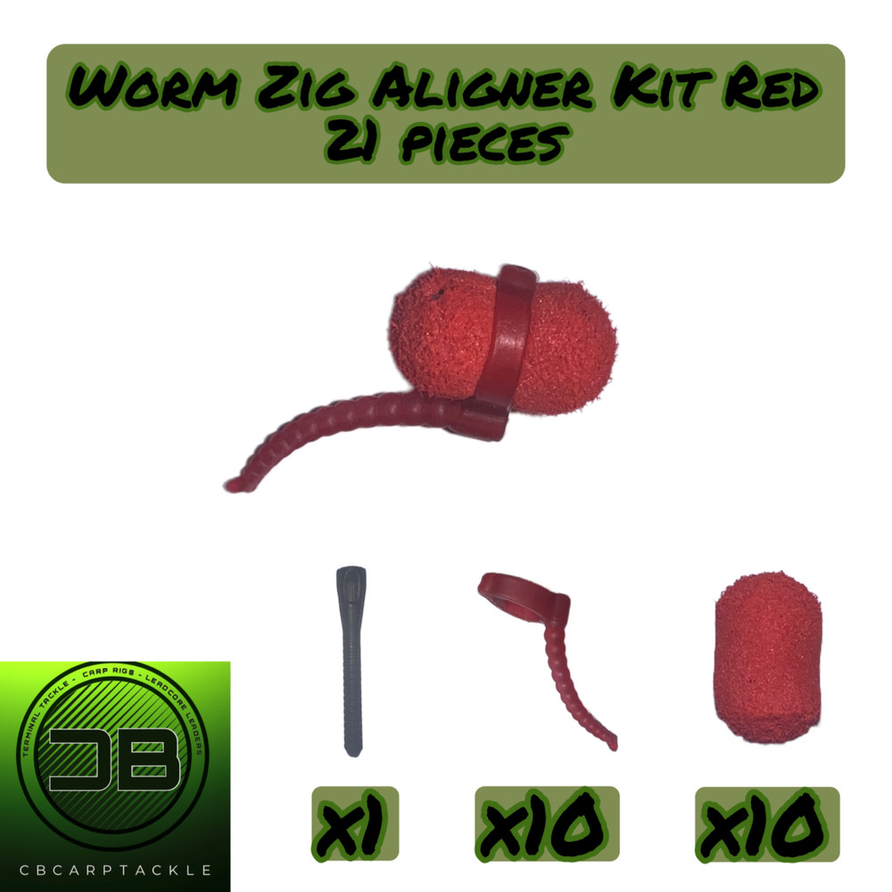 worm zig aligner kit 21 pieces worm aligners, oval foam hookbaits & aligner tool