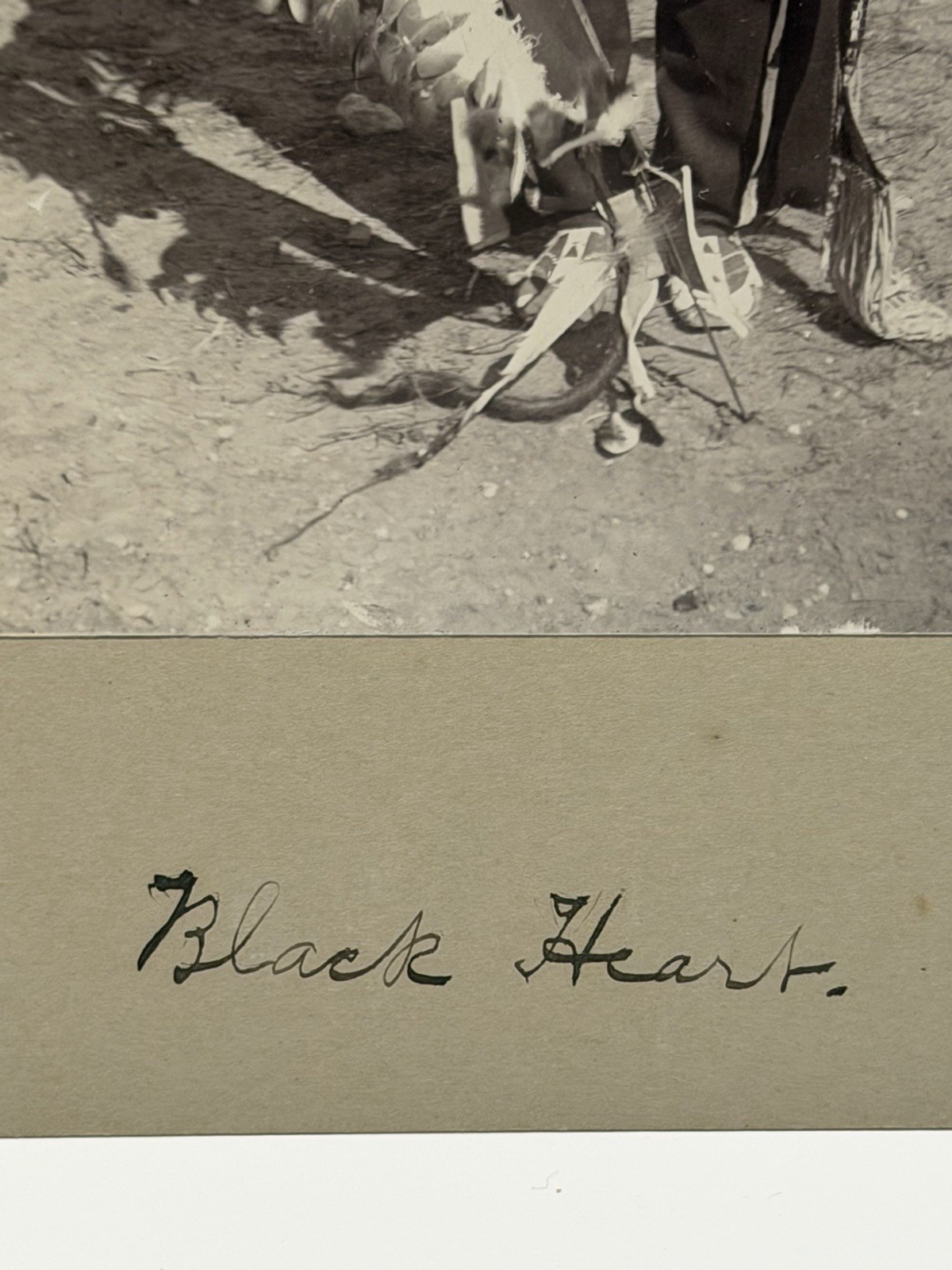 Antique Native American Sioux Indian Photograph of Black Heart; 1880's - 1900's