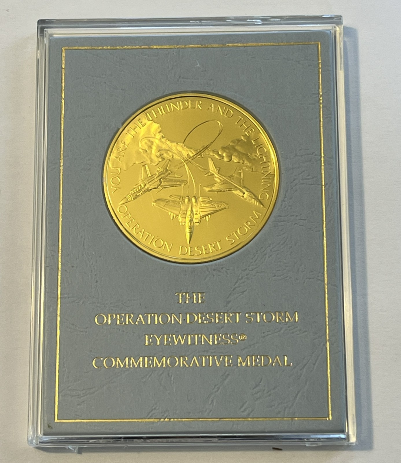 OPERATION DESERT STORM EYEWITNESS COMMEM MEDAL *** 22.9 g STERLING SILVER ***