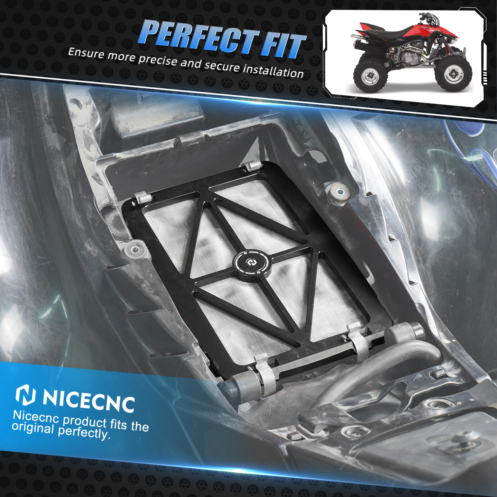 For Honda TRX450R TRX450ER Airbox Lid Cover Cap Guard Aluminum NICECNC 2006-2009