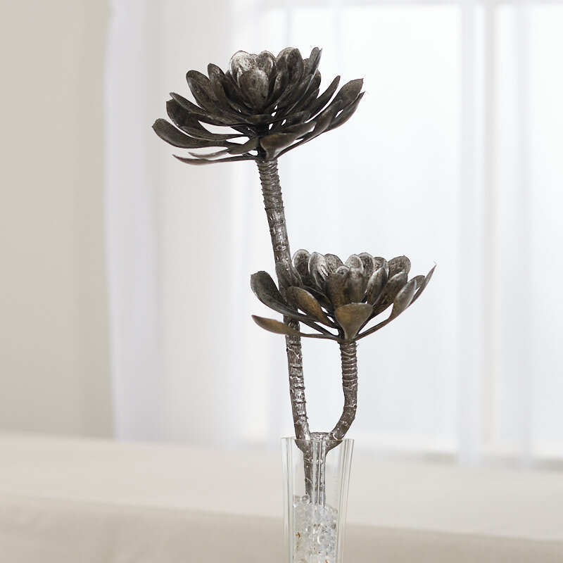 Silver Metallic Artificial Succulent Pick