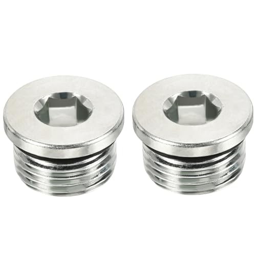 2 Pcs 7/8-14UNF Pipe Plug, Male Thread Internal Hex Head Socket Pipe Fitting