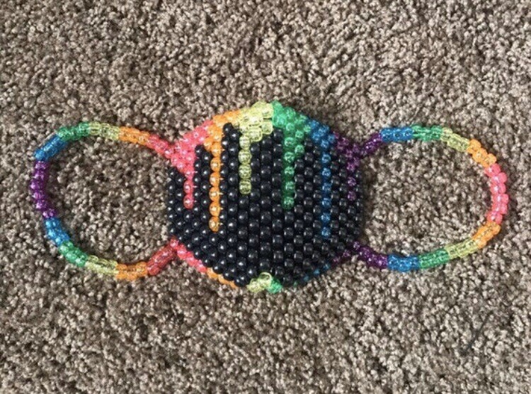 Black Glitter Drip Kandi Mask, Edm, Festivals, Pride