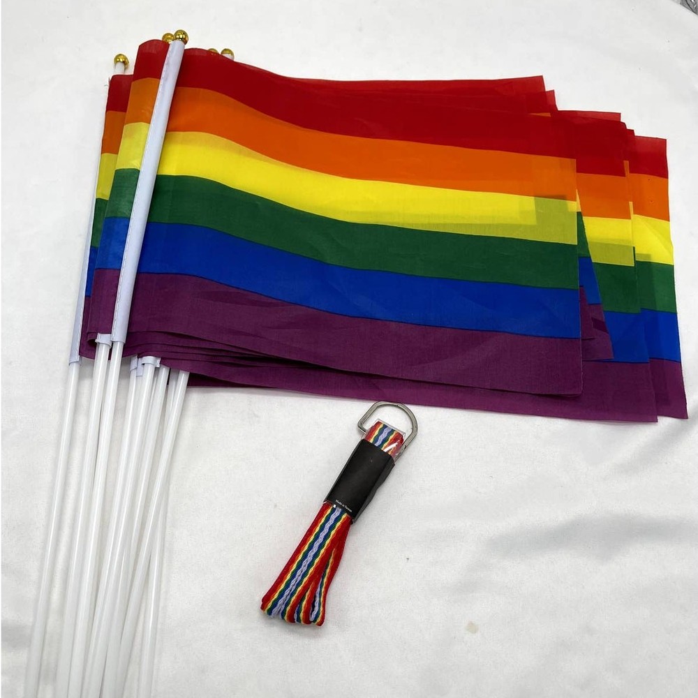 Rainbow Pride 12 Flags and 54" Converse Rainbow Laces