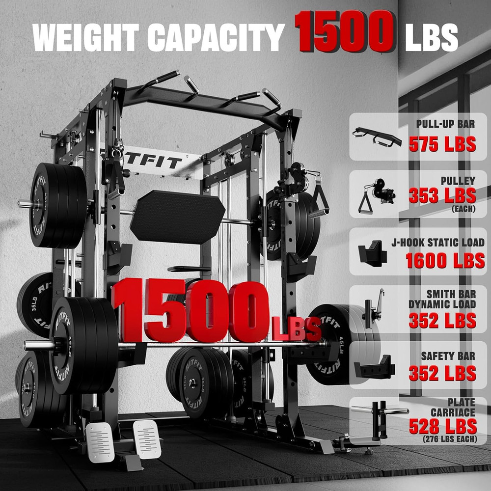 Buffalo Smith Machine, Power Cage with Lat-Pull down System & Cable Crossover Sy