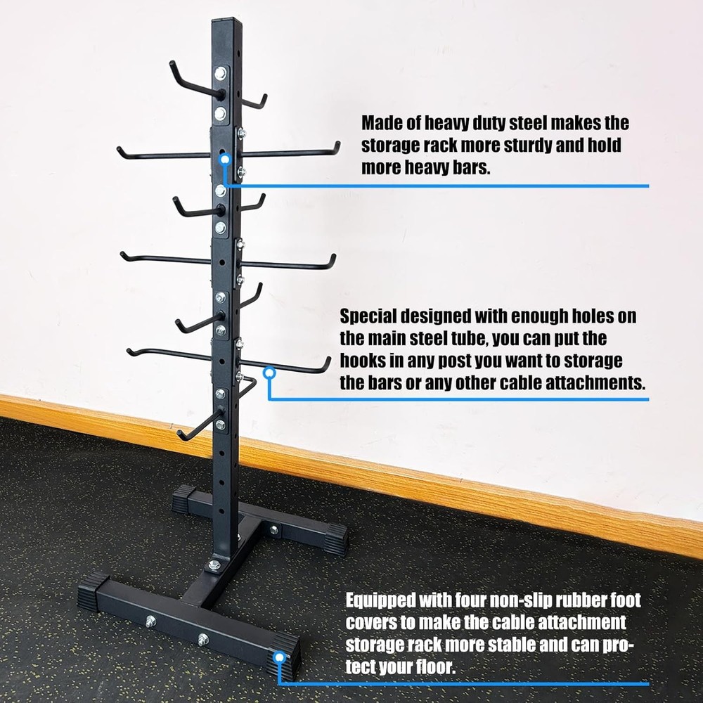 BLUSLM Cable Attachment Storage Rack Lat Bar
