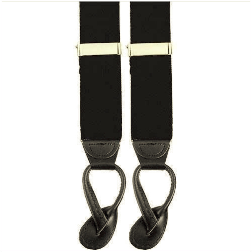 Vanguard AIR FORCE SUSPENDERS WITH LEATHER ENDS - BLACK
