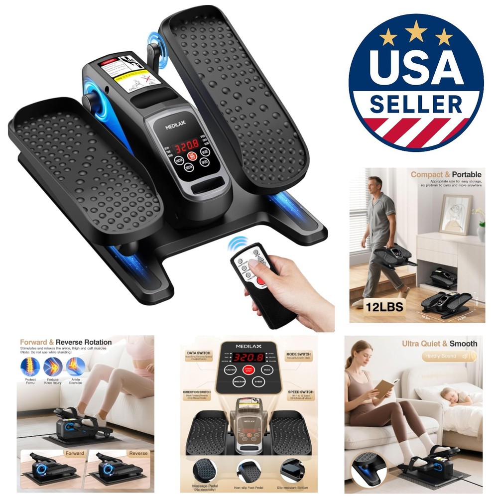 Portable Under Desk Elliptical Machine - Electric Exerciser with Remote Control