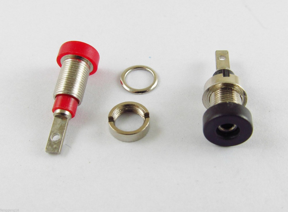 2x Multimeter Instrument 2mm Binding Post Banana Jack Panel Mount Test Probe R&B