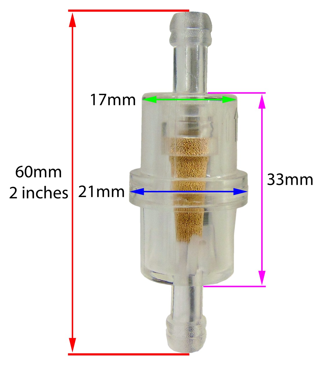 Emgo 1/4" Clear Fuel Filter fits Honda 1996-04 XR400 2000-08 XR650R XR 400 650R