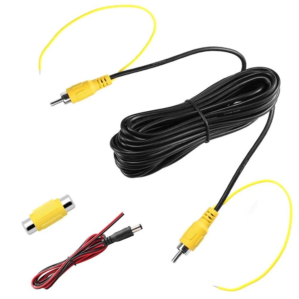 10FT Double-Shielded RCA Backup Camera Extension Cable with Coupler Kit