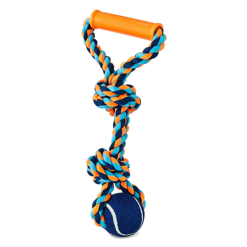 Rope Toy Blue Medium For Moderate Chewers Durable Cotton Interactive