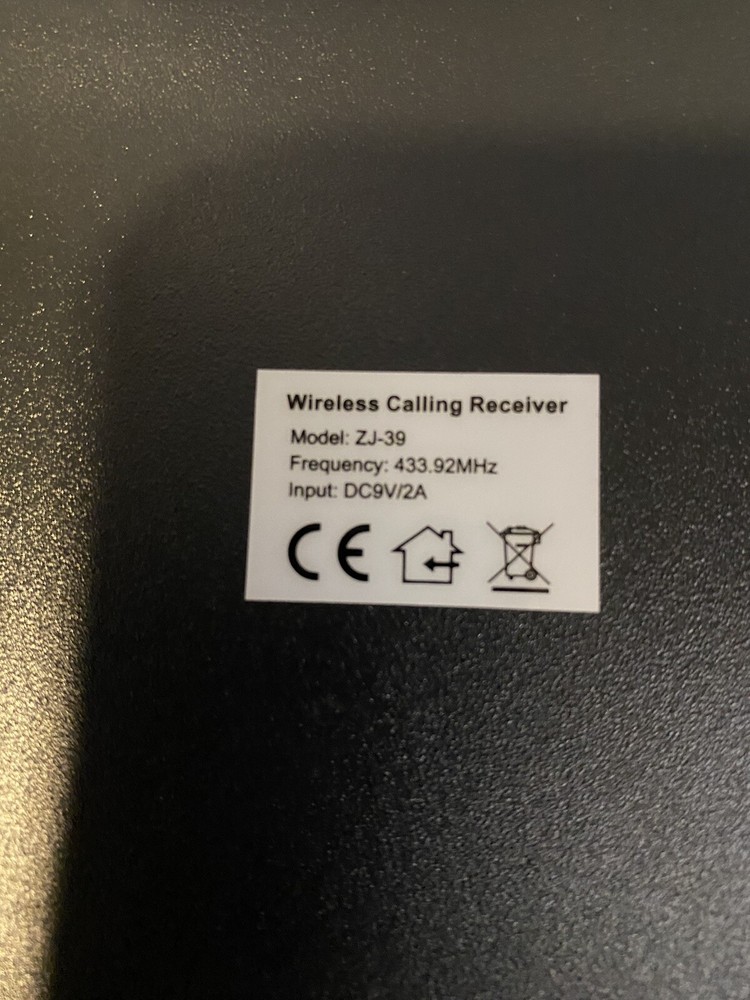 wireless calling system reciever model ZJ-39