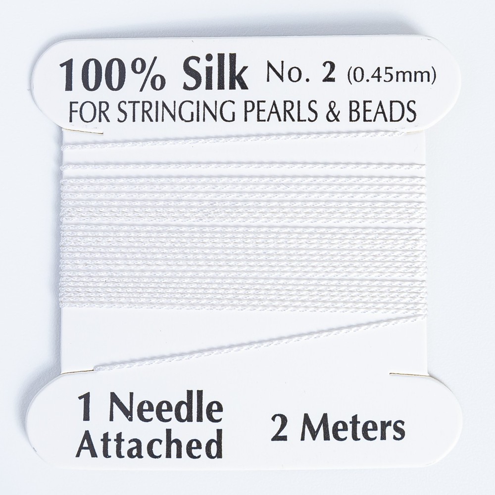 2 pcs Silk Thread 2.19yd/pcs Beading String Beading Wire with needles