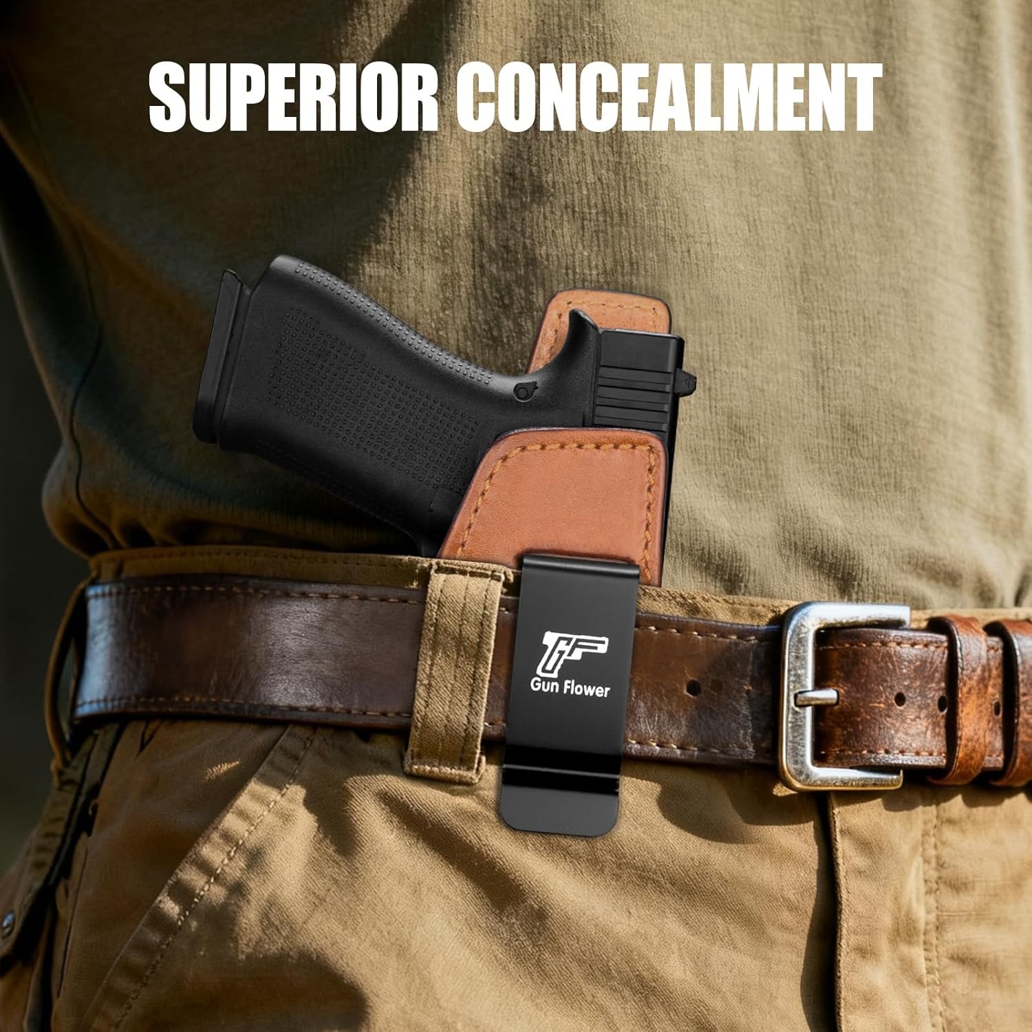 IWB Leather Holster for Glock 43,43X,43X MOS - Optic Cut-Concealed Carry Holster