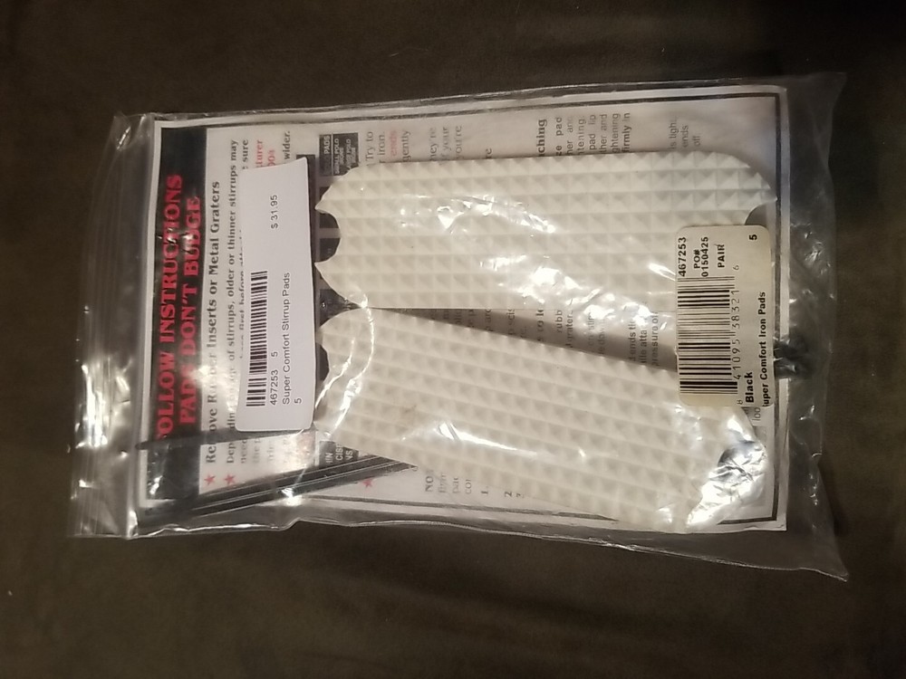 super comfort  stirrup iron pads white Pads Only