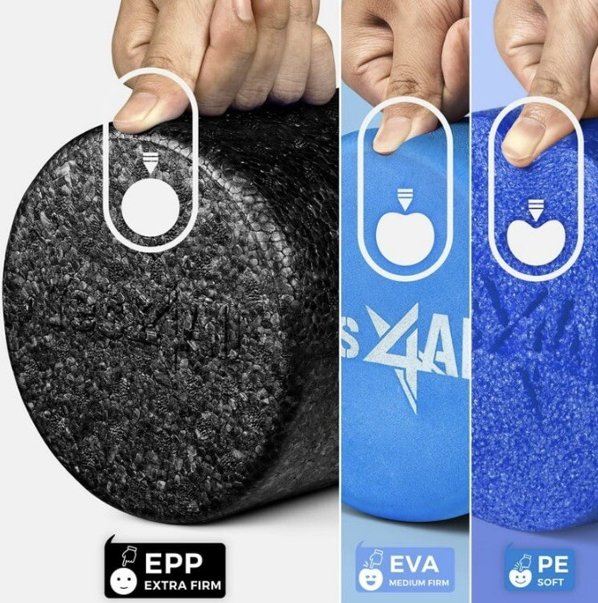 Yes4All Epp Exercise Foam Roller – 18 in. Extra Firm High Density Foam Roller