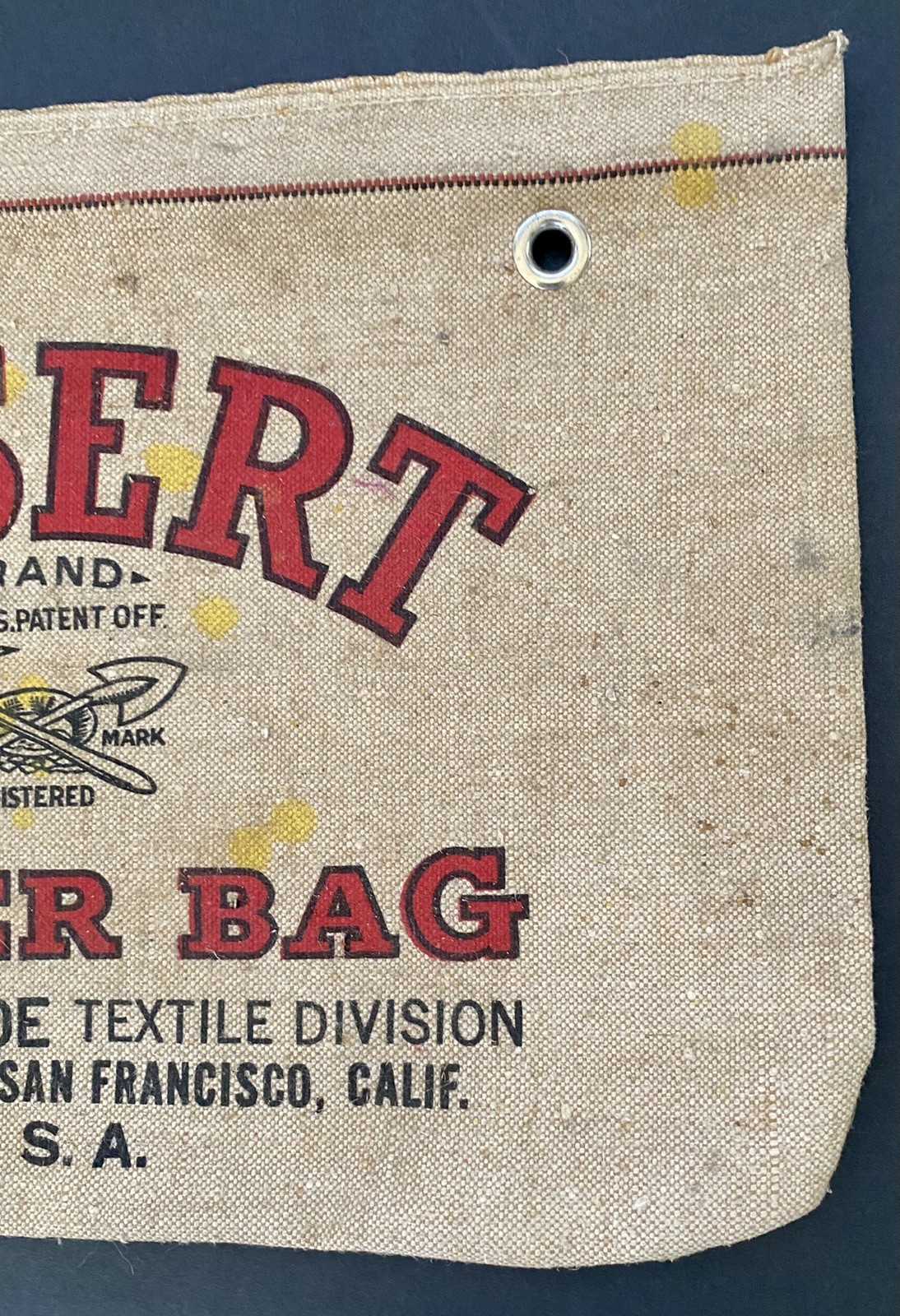Vtg Desert Brand Canvas Water Bag USA Made San Francisco CA, Boise Cascade