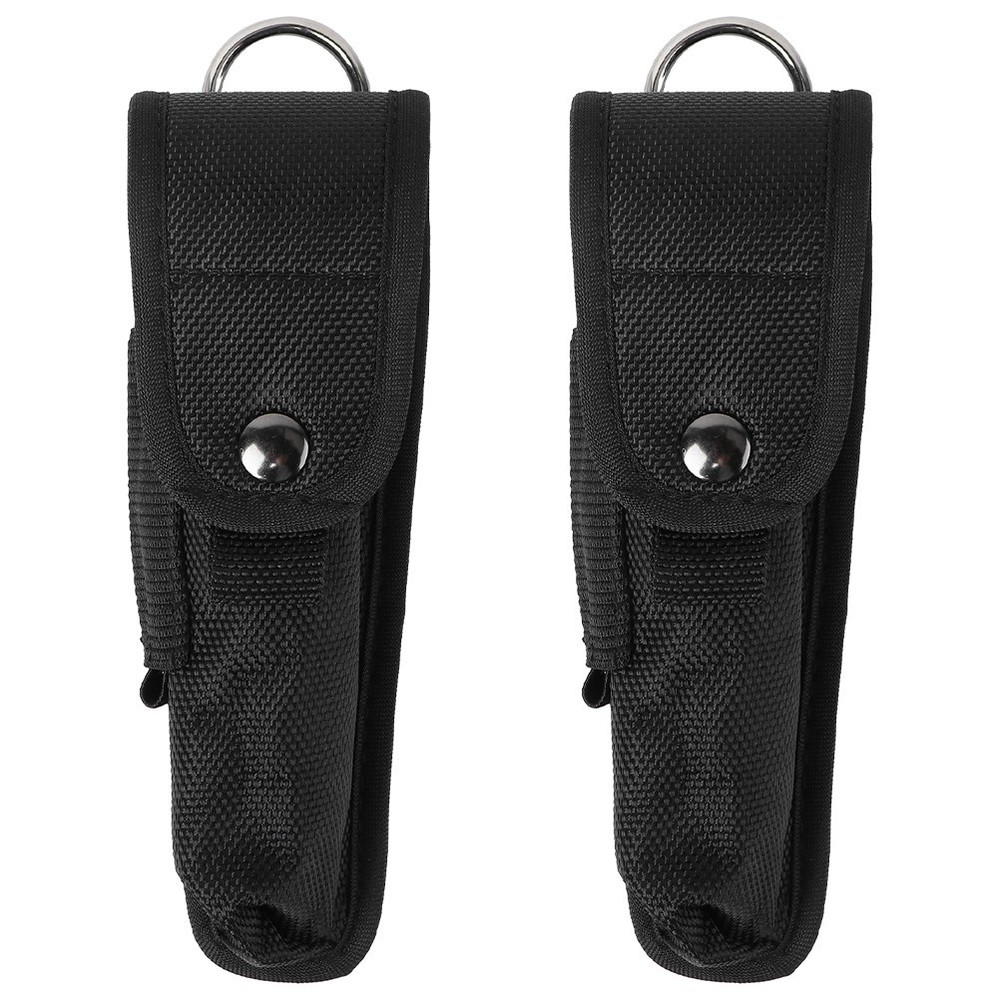 2Pcs Portable Flashlight Holsters Nylon Flashlight Pouch Multi-function Bag