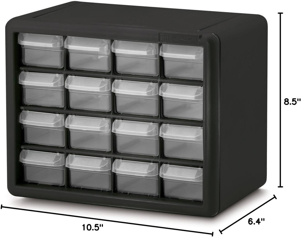 16-Drawer Plastic Storage Cabinet