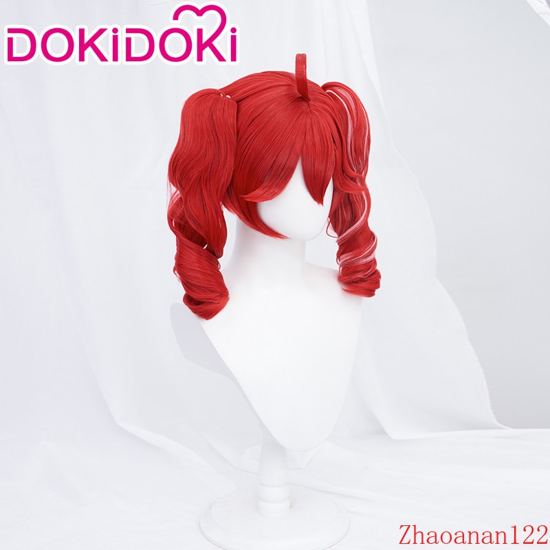 New Virtual Singer Kasane Teto Cosplay Wigs Red Two Ponytails Anime Costume Prop