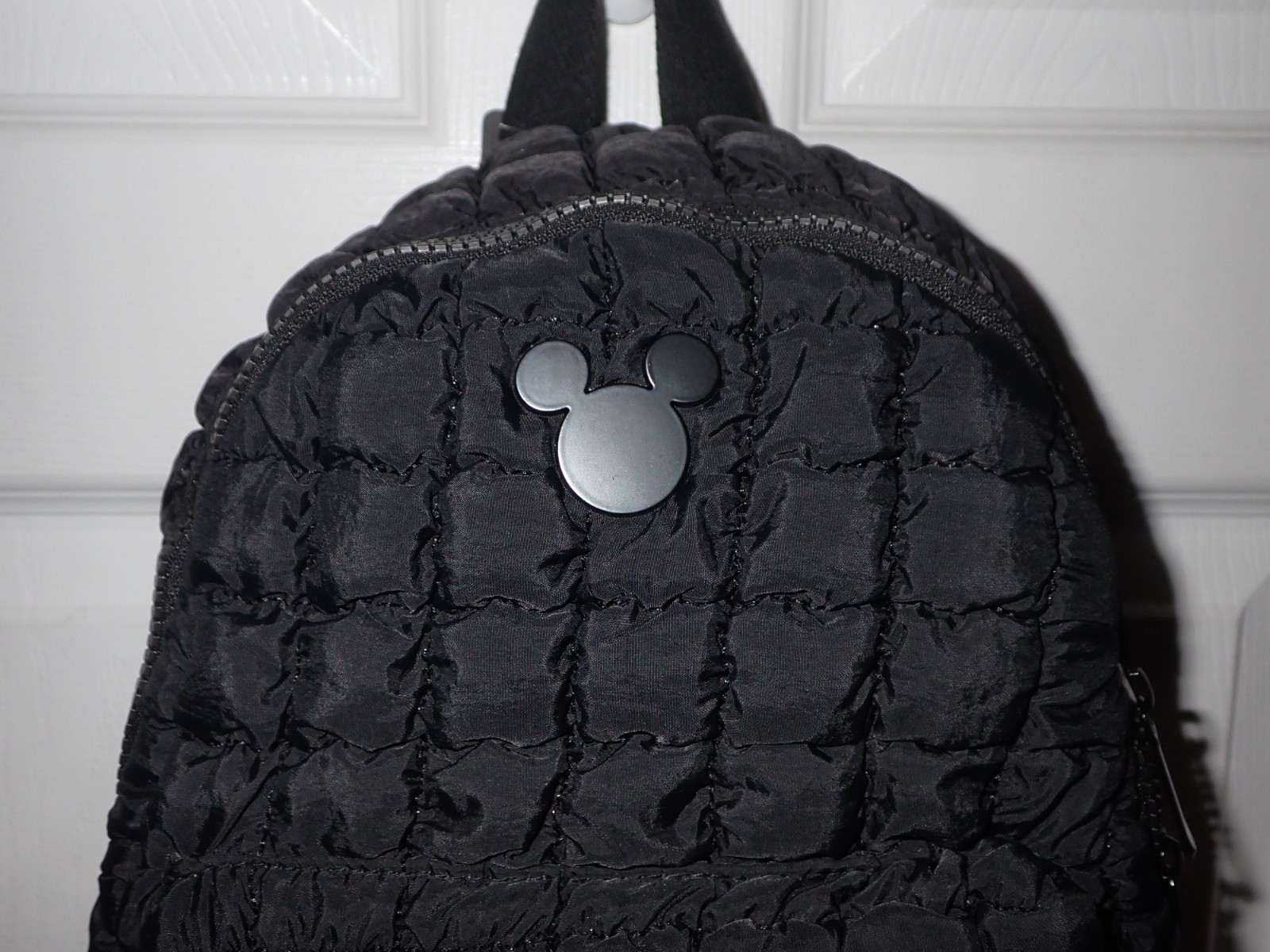 NEW Disney Mickey Mouse Black Quilted Nylon Backpack Purse Bioworld NWT