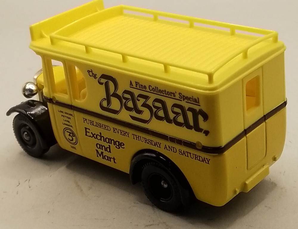 Lledo Exchange & Mart yellow Dennis Bazaar van boxed