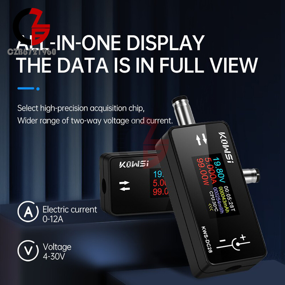 DC5.5*2.5 Interface Current Voltage Power Meter Tester Digital LCD Display Meter