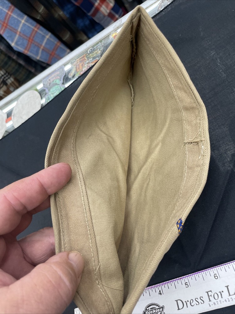 WW2 KHAKI GARRISON CAP- MEASURES 10.75"- NO TAG FOR SIZE