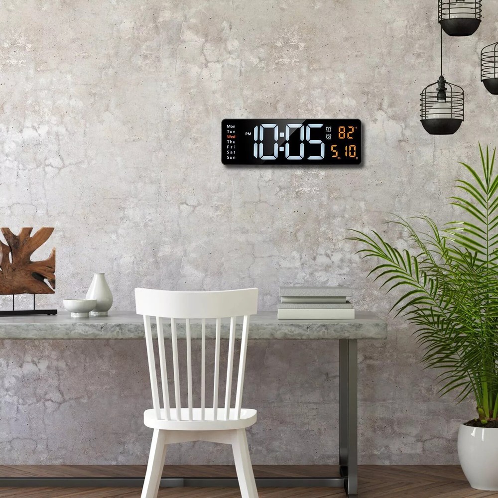 16" Large Digital Wall Clock with Remote, Large Display LED Wall Clock Timer USA
