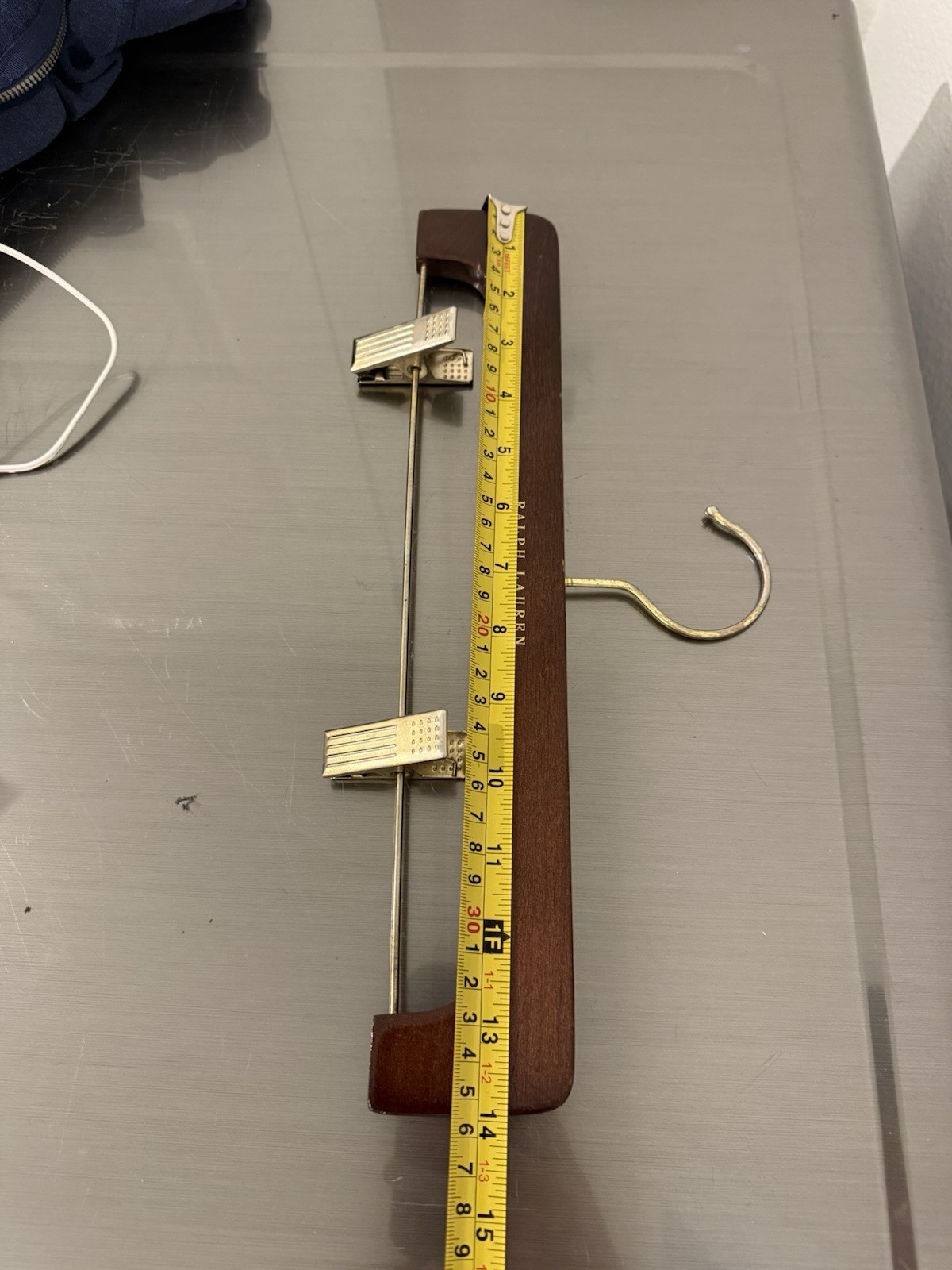 Vintage Ralph Lauren Pant Hanger Skirt Hanger With Adjustable Clips Wood