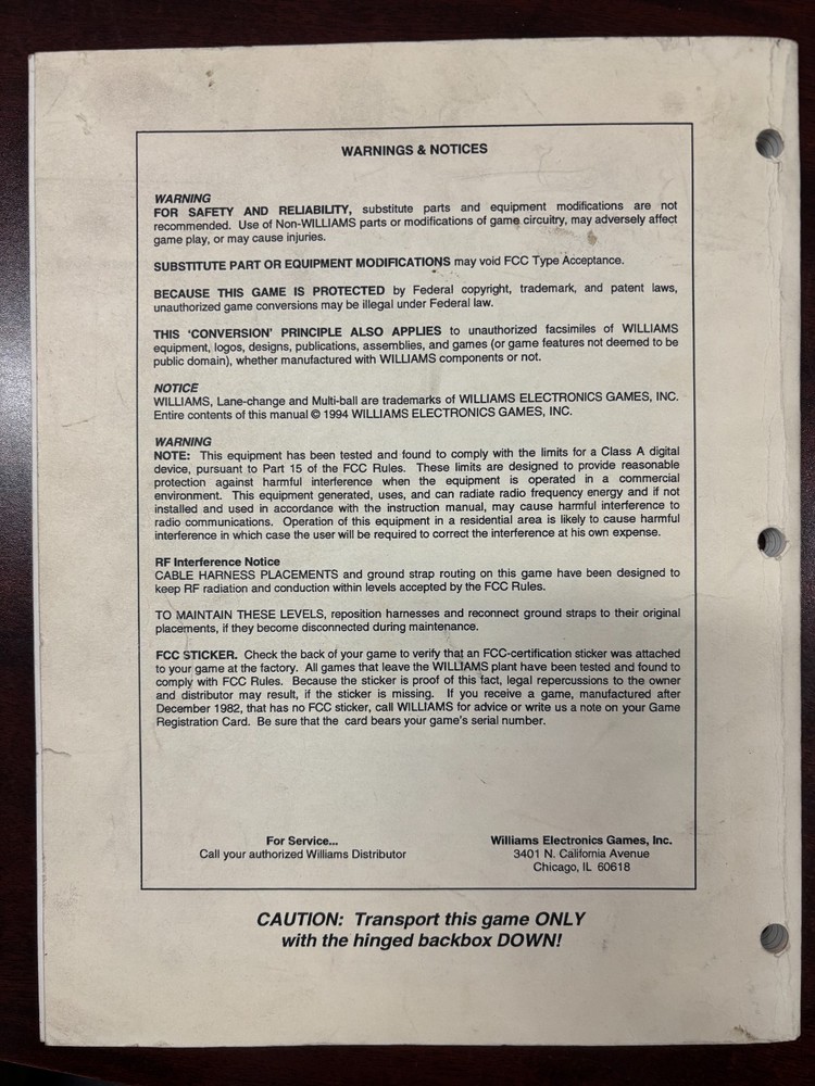 ORIGINAL-WILLIAMS-JACK*BOT-OPERATIONS MANUAL