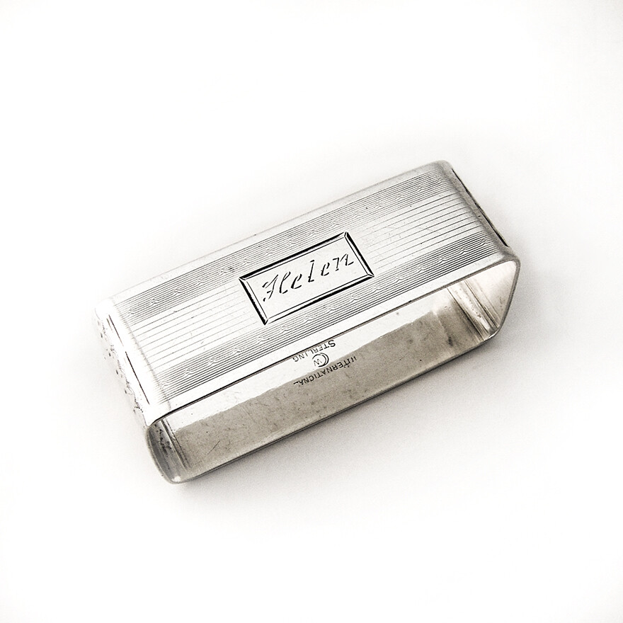 Helen Rectangle Napkin Ring Watrous Sterling Silver