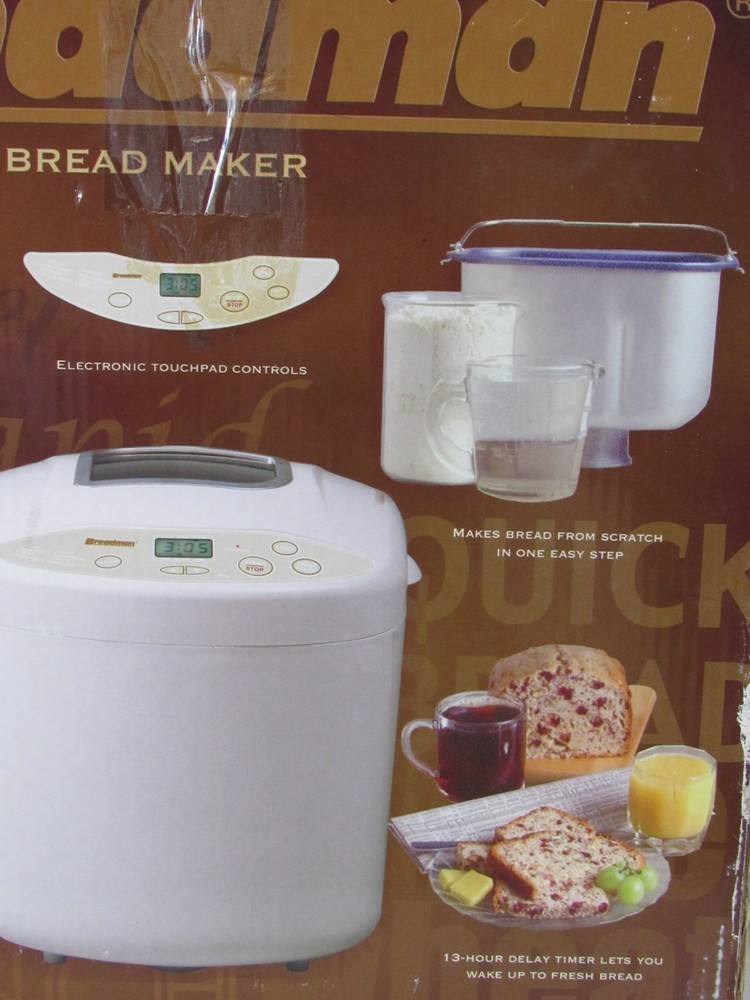 Breadman Bread Maker 3 Horizontal Loaf Sizes 8 Functions TR520 2lb Model NEW