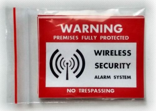Wireless Security System Warning Stickers / 6 Pack + FREE Shipping