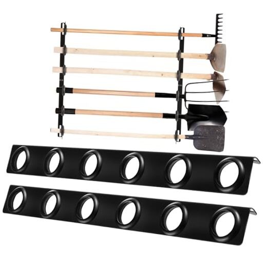 Sets 6-Tool Landscape Trailer Rack for Lawn Equipment 6 Hole Hand Tool 2